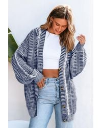 CUPSHE - Cárdigan De Punto Trenzado Con Poema Celeste - Lyst