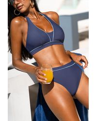 CUPSHE - Conjunto De Bikini Azul Go The Distance - Lyst