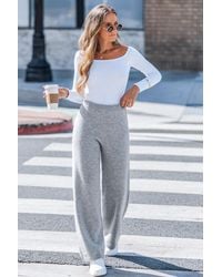 CUPSHE - Hushed Tones Grijze Broek - Lyst