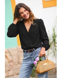 CUPSHE - Blusa Negra Para Los Entendidos - Lyst