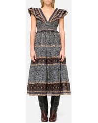 Sea - Ivette Flutter Sleeve Smocked Midi Dress (Final Sale) - Lyst