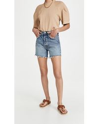 Agolde Cotton Riley Short in Blue | Lyst