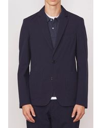 Officine Generale New Lightest Jacket Cotton Seersucker - Blue