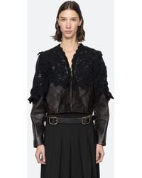Sea - Gwen Leather Jacket Crochet Overlay - Lyst