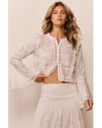 LoveShackFancy - Hawthorn Cotton Eyelet Blouse - Lyst