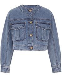 Zimmermann - Denim Cropped Jacket - Lyst