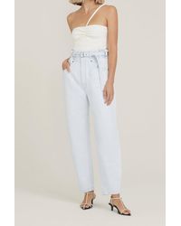 Agolde Cotton Riya Elastic Peg in White 
