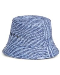 Marni - Raffia-Effect Bucket Hat With Wavy Pattern - Lyst