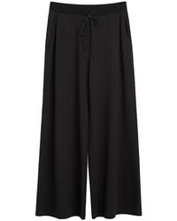 Cuyana French Terry Wide-leg Cropped Pant - Black
