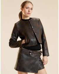 Cynthia Rowley - Winona Leather Crop Jacket - Lyst