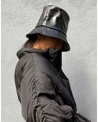Cynthia Rowley Vegan Leather Bucket Hat - Black