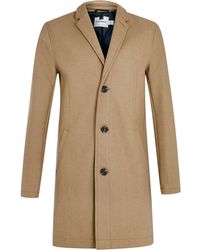 Topman | Camel Wool Blend Overcoat | Lyst