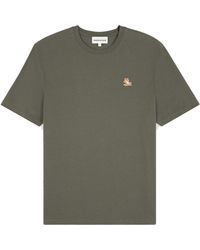 Maison Kitsuné - Chillax Fox Patch T-shirt Military Green In Cotton - Lyst