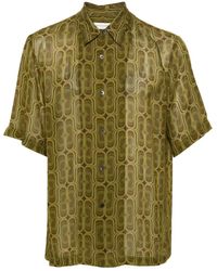Dries Van Noten - Printed Shirt Khaki In Viscose - Lyst