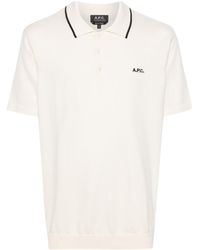 A.P.C. - Flynn Polo Shirt Men White In Cotton - Lyst