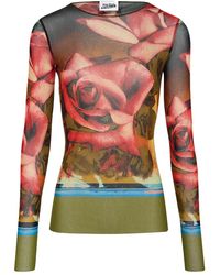 Jean Paul Gaultier - The Red Roses Top Multicolor In Polyamide - Lyst