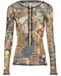 Jean Paul Gaultier - The Yellow Butterfly Top Multicolor In Polyamide - Lyst