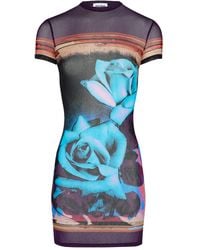 Jean Paul Gaultier - Roses Mini Dress Multicolor In Nylon - Lyst