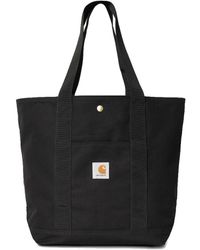 Carhartt - Logo Tote Bag Black In Canvas - Lyst