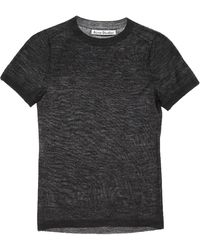 Acne Studios - Sheer Knit T-shirt Black In Wool - Lyst