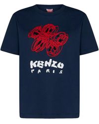KENZO - Drawn Varsity Classic T-shirt Blue In Cotton - Lyst
