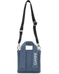 Ganni - Tech Denim Mini Bag - Lyst