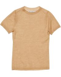 Acne Studios - Sheer Knit T-shirt Camel In Wool - Lyst
