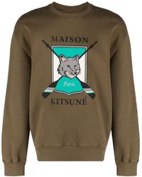 Maison Kitsuné - Logo-print Cotton Sweatshirt - Lyst