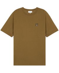 Maison Kitsuné - Bold Fox Head Patch T-shirt Khaki In Cotton - Lyst