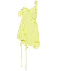 Acne Studios - Ruffle Strap Dress Yellow In Polyester - Lyst