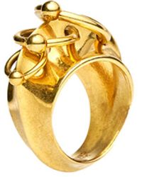 Jean Paul Gaultier - The-Tone Piercing Ring Golden - Lyst