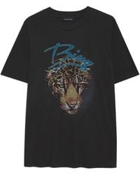 Anine Bing - Walker Spotted Leopard T-shirt Black In Cotton - Lyst