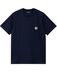 Carhartt - S/s Pocket T-shirt Dark Navy In Cotton - Lyst