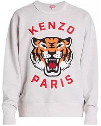 KENZO - Lucky Tiger Sweatshirt Grey In Cotton - Lyst