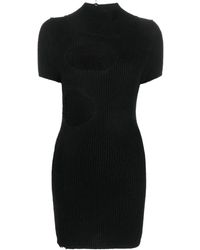 MM6 by Maison Martin Margiela - Cut-out Ribbed Minidress - Lyst