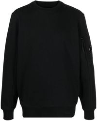 C.P. Company - Diagonal Raised Fleece Sweatshirt Black In Cotton - Lyst