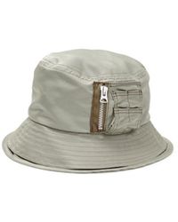 Sacai - Pocket Bucket Hat Khaki In Nylon - Lyst