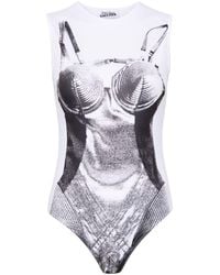 Jean Paul Gaultier - Madonna Corset Trompe L'oeil Bodysuit White In Polyester - Lyst