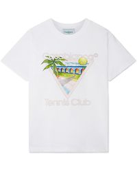 Casablancabrand - Tennis Club Icon T-shirt White In Cotton - Lyst
