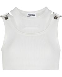 Jean Paul Gaultier - The White Strapped Crop Top White In Cotton - Lyst