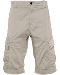C.P. Company - Sateen Stretch Cargo Shorts Men Coloree In Cotton - Lyst