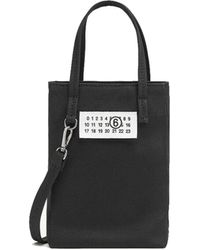 MM6 by Maison Martin Margiela - Mini Shopping Bag Black In Canvas - Lyst