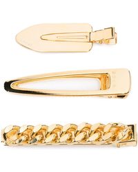 Sacai - Set Of 3 Hair Clips Color Gold In Brass - Lyst