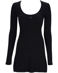Courreges - Rib Knit Women Black In Viscose - Lyst