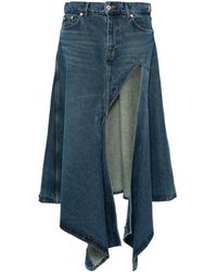 Y. Project - Cut-Out Midi Denim Skirt - Lyst