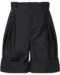 Maison Margiela - Pleated Bermuda Shorts Men Black In Cotton - Lyst