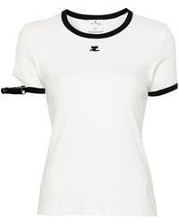 Courreges - Buckle Contrast T-shirt - Lyst