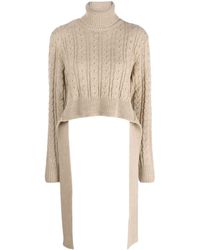 MM6 by Maison Martin Margiela - Cable-knit High-neck Jumper - Lyst