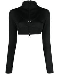Courreges - Cropped Zipped Sweatshirt - Lyst