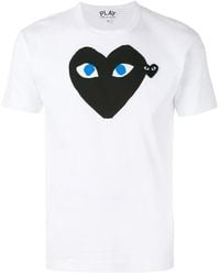COMME DES GARÇONS PLAY - Printed T-shirt White In Cotton - Lyst